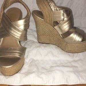 Gold and Rope platform wedges